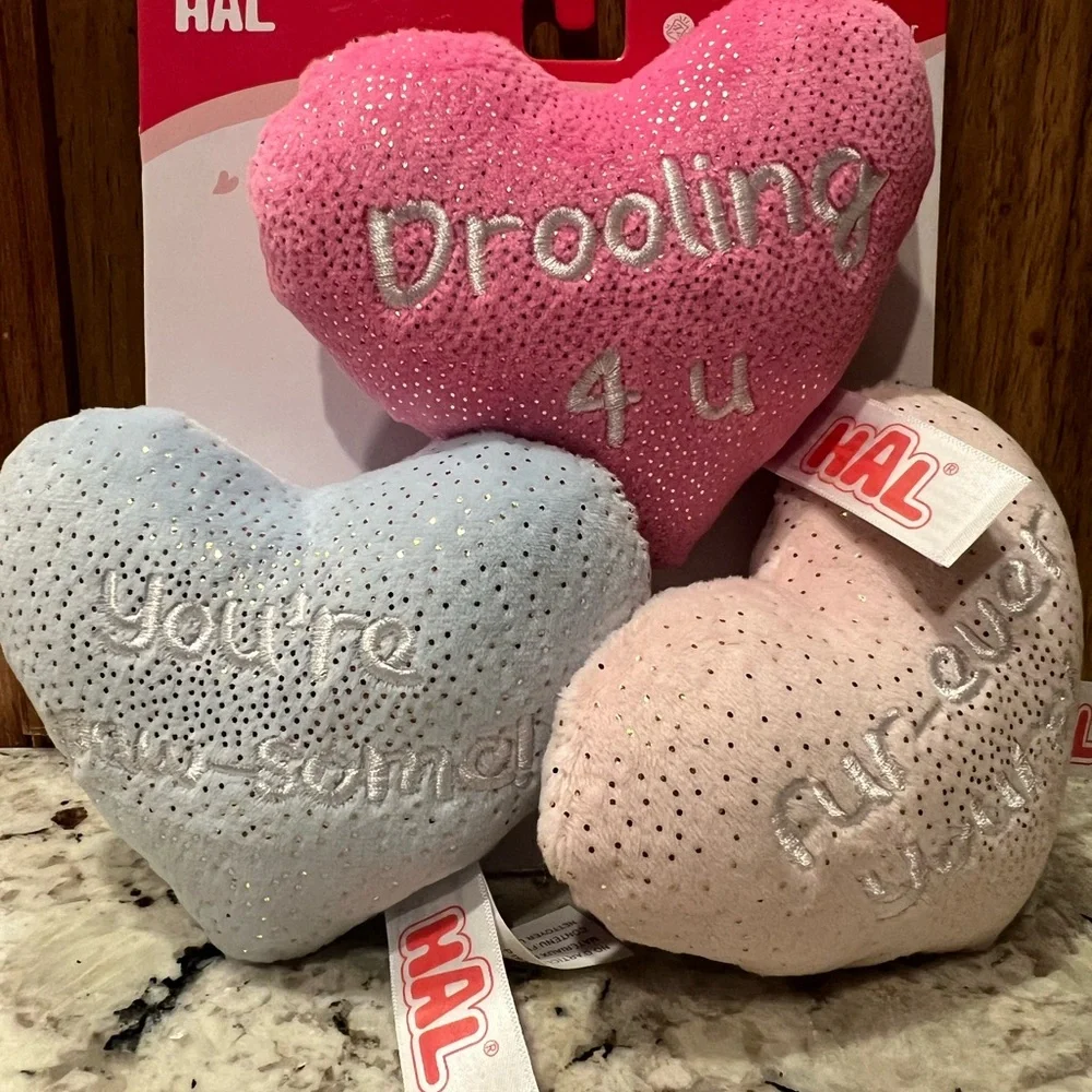 HAL Heart Plush Dog Toy Set
